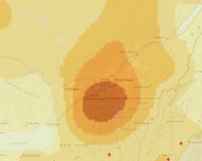 Another smokey forecast for Montreal